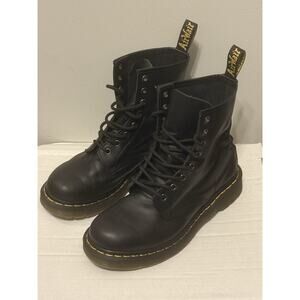 Dr Martens 11821 1460 Smooth Black Leather Combat Womens Boots Sz UK 6 US 8